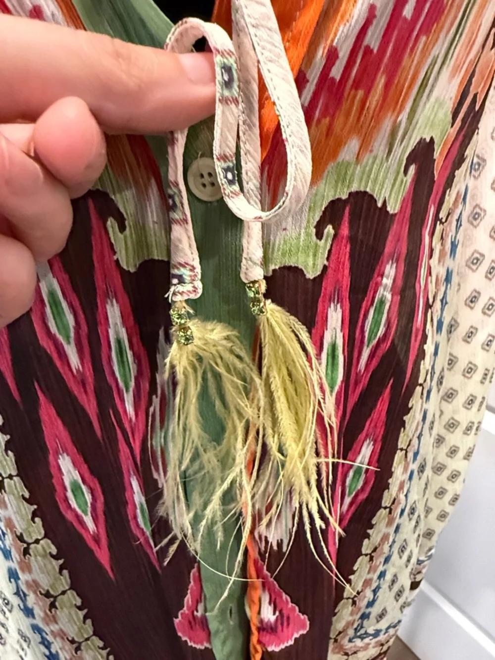 Zara Multicolor Tie-Neck Printed Blouse - Picture 3 of 10